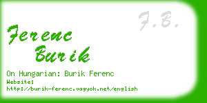 ferenc burik business card